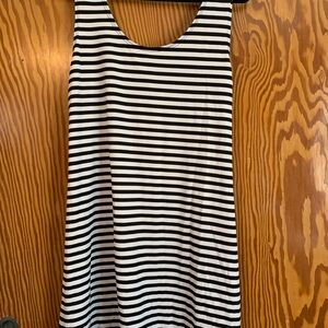 Black and White Striped Sleeveless Dress